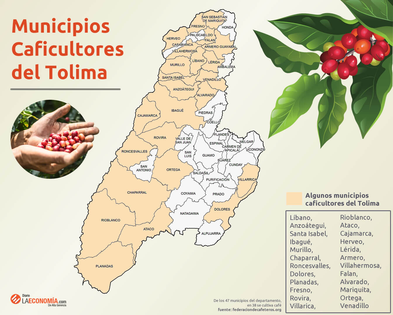 algunos municipios caficultores del tolima