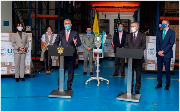 Duque agradeci&oacute; donaci&oacute;n de ventiladores al Gobierno estadounidense